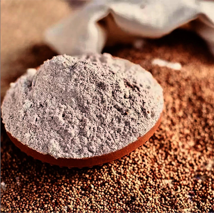 Organic Finger Millet Flour (Ragi Flour), Color : Brown