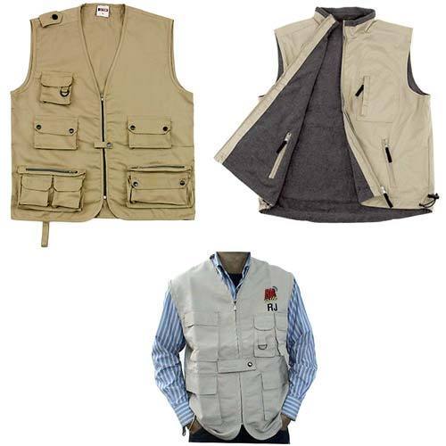 2pcs Men Multi Pocket Waistcoat Fishing Outdoor Travel Photography Vest  Polyester Quick-dry Vest