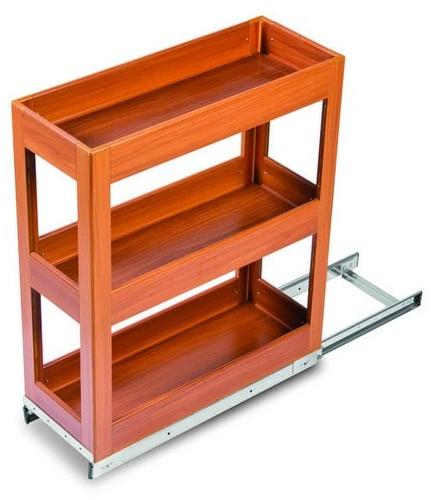 Rose Wood 3 Shelves Pullout Drawer, Color : Brown