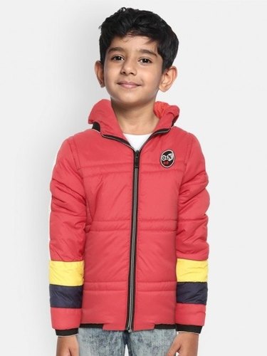 Nylon Boys Hooded Puffer Jacket, Occasion : Casual