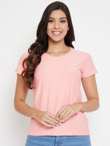 Women Solid Cotton Crew Neck Top, Occasion : Casual