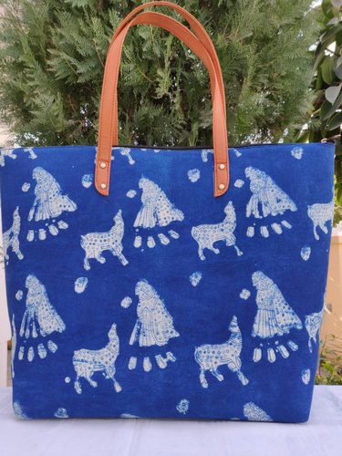 Ladies Printed Cotton Tote Bag, Color : Multi Color