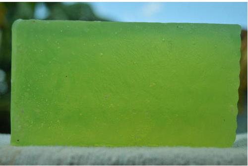 Lime Art Rectangle Neem Soap Base, for Bathing, Color : Green