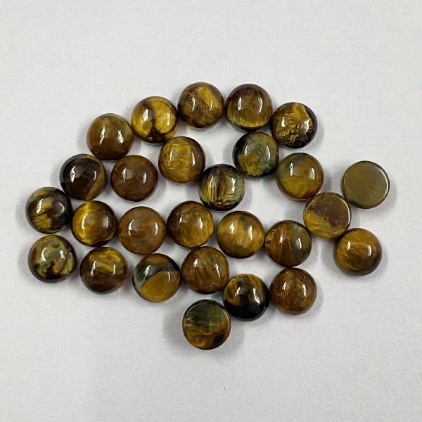 Natural Golden Pietersite Round Cabochon Loose Gemstone