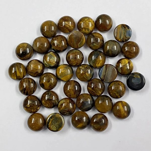 Natural Golden Pietersite Round Cabochon Loose Gemstone