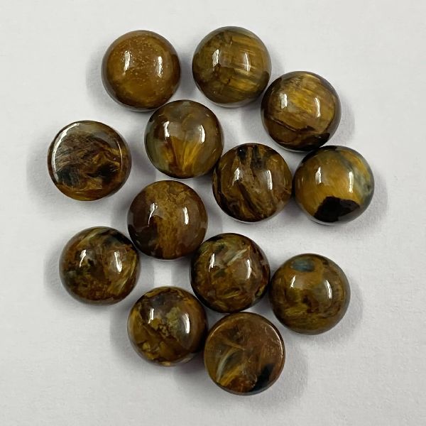 Natural Golden Pietersite Round Cabochon Loose Gemstone