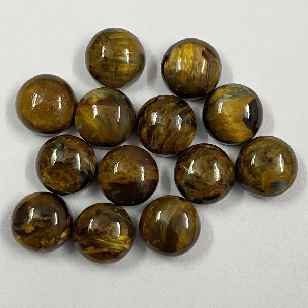 Natural Golden Pietersite Round Cabochon Loose Gemstone