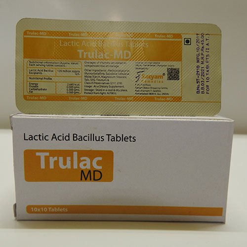 Trulac MD Lactic Acid Bacillus Tablets, for Diarrhea, Packaging Type : Box