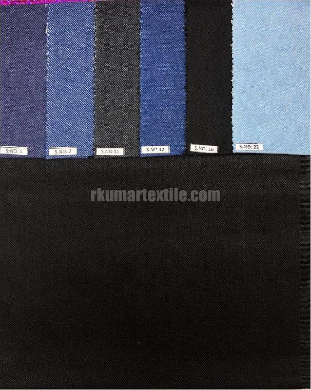 Plain Polyester Cotton Lycra denim fabric, Fabric Weight : 450g/mtr