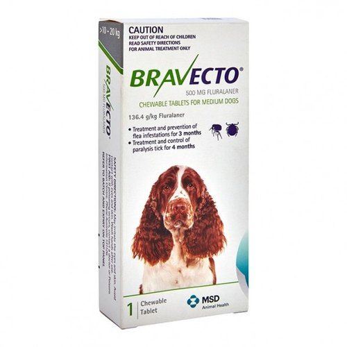 Bravecto tablet 500 mg, for Clinical, Packaging Type BOX MEDIFLORA