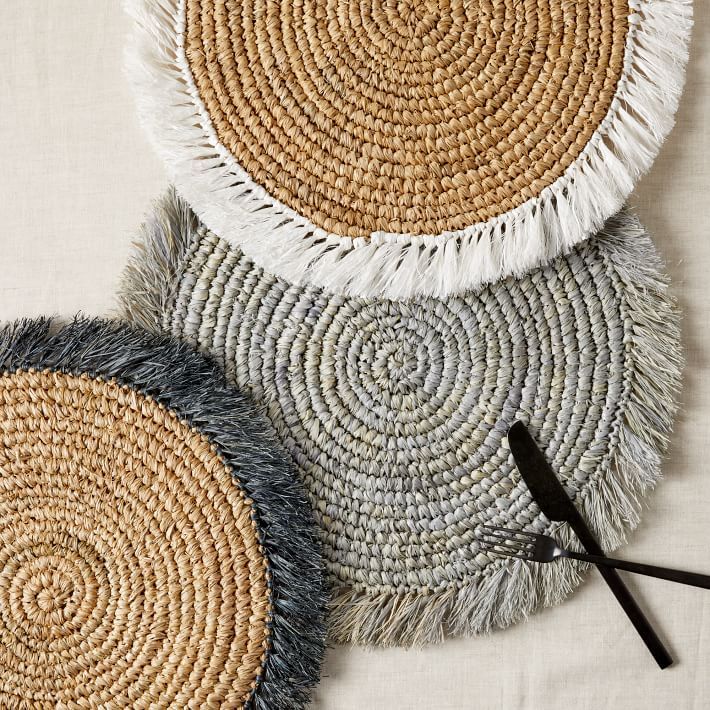 Round Coir Rattan Placemats, for Homes, Style : Modern