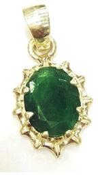 Gold Polished emerald pendant, Occasion : Party Wear