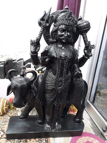 Polished Marble Shani Dev Statue, Color : Black