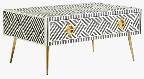 Bone Inlay Optical Design Bedside Console Table Manufacturers