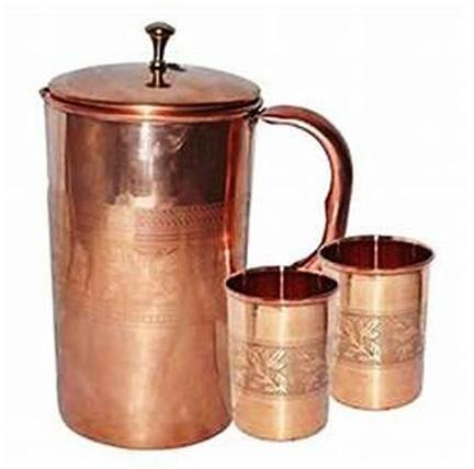 Copper Water Jug And Glass Set For Home Hotel Restaurant
