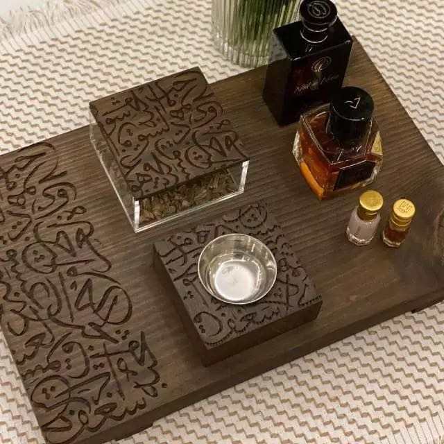 Middle East Wooden Serving Mother Of Pearl Tray Wholesale Ramadan 2022 Tray