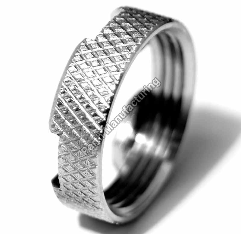 Non Polished Metal Knurled Ring, Shape : Round