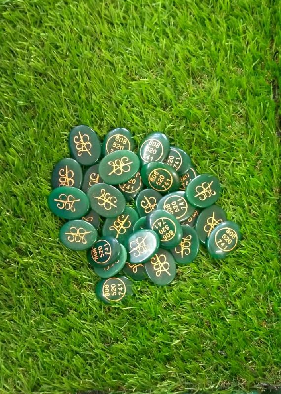 Rose quartz & green jade zybu coins