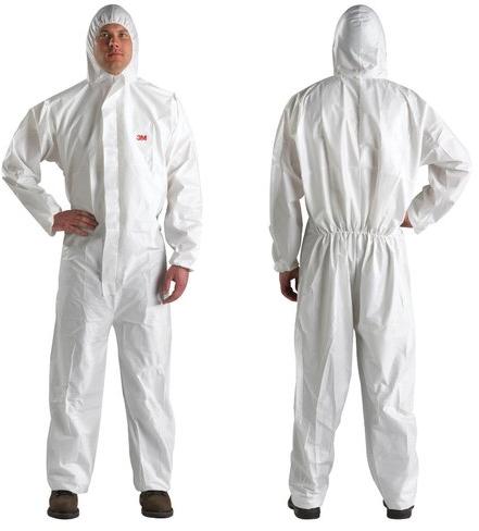 PU Disposable Protective Coverall, Color : White