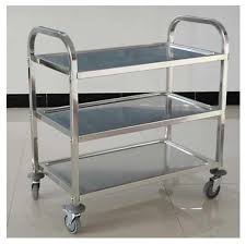 Stainless steel trolly, Shape : Square
