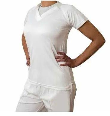 Polyester Plain Ladies Cricket Uniform, Feature : Anti Static, Breathable