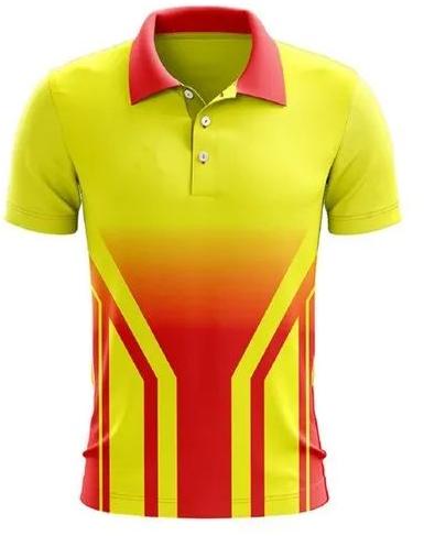 Collar Printed Mens Cricket Jersey, Feature : Anti Bacterial, Anti Static, Comfort Fit