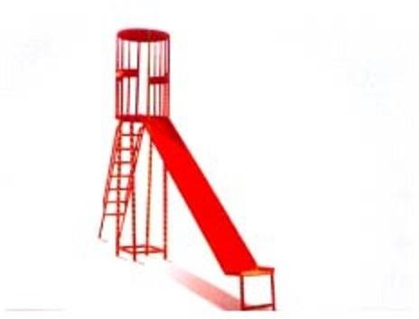 Plastic Tower Slide, for Playground, Color : Red