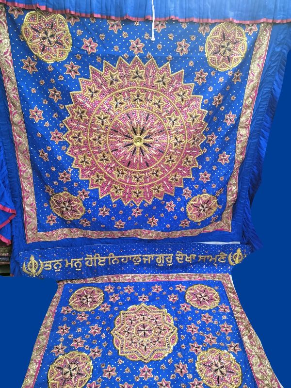 Silk Blue Rumala Sahib, for Gurudwara Saheb, Feature : Easy To Wash, Good Quality, Long Life