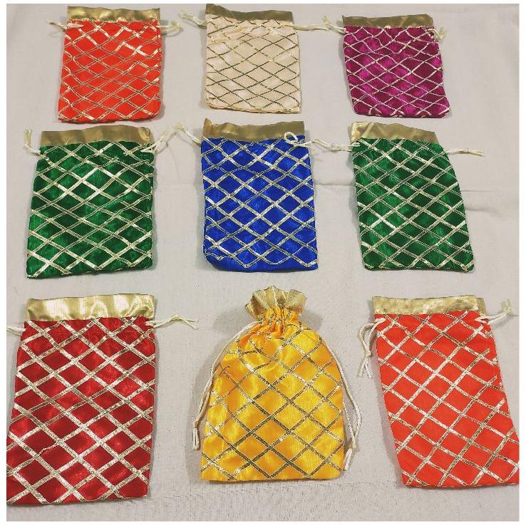 Potli bags, for Jewellery Use, Dry fruit packaging, Technics : Attractive Pattern