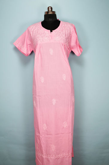 Cotton Ladies Chikankari Nighty, Feature : Comfortable, Soft Texture