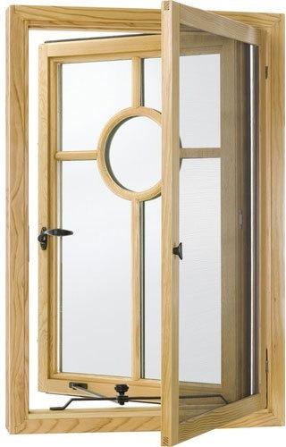 Wooden Push Out Casement Window, for Office, Home, Hotel etc.