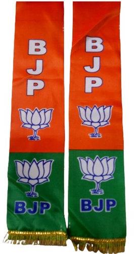 Printed Polyester BJP Patka, Size : 55x5inch