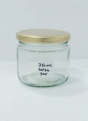 Round Glass 350ml Salsa Jar, Color : Transparent