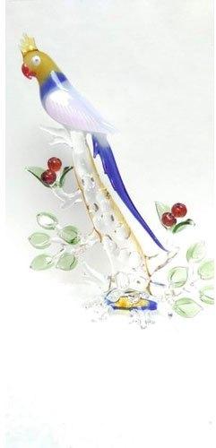Glass Tree with Parrot, for Decoration, Size : 8 Inch