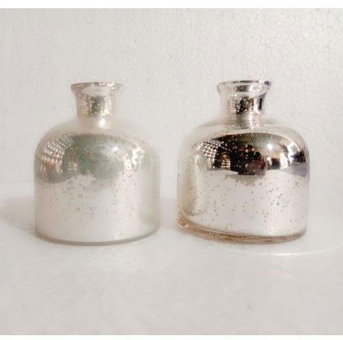 Mercury Glass Bottle, Shape : Round