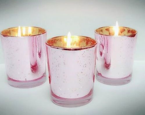 Pink Mercury Glass Candle Holder, Packaging Type : Thermocol Box