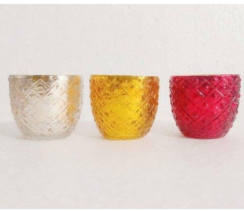 Silver Mercury Glass Candle Holder, Packaging Type : Paper Box
