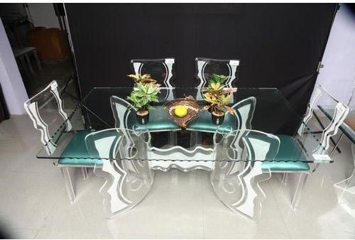 Rectangular Acrylic Dining Table, Color : Transparent