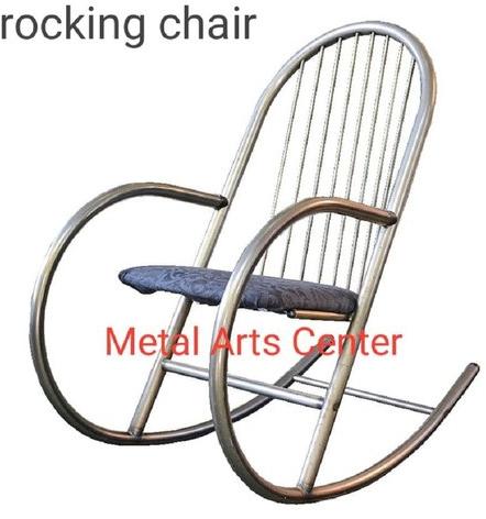 Mild Steel Rocking Chair, Color : Silver
