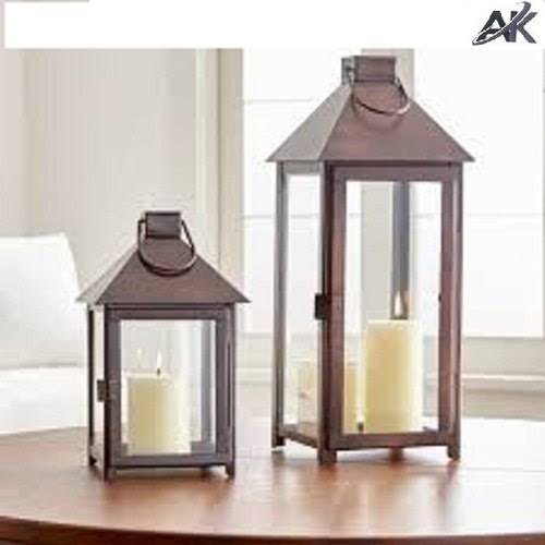 LED Metal Garden Glass Lamp, Color : Brown