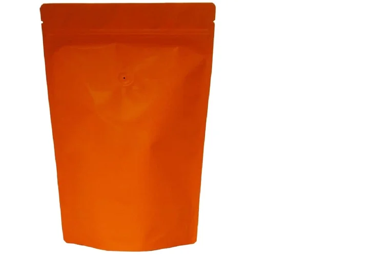 Plastic Laminated Packaging Pouch, Pattern Plain, Color Orange at