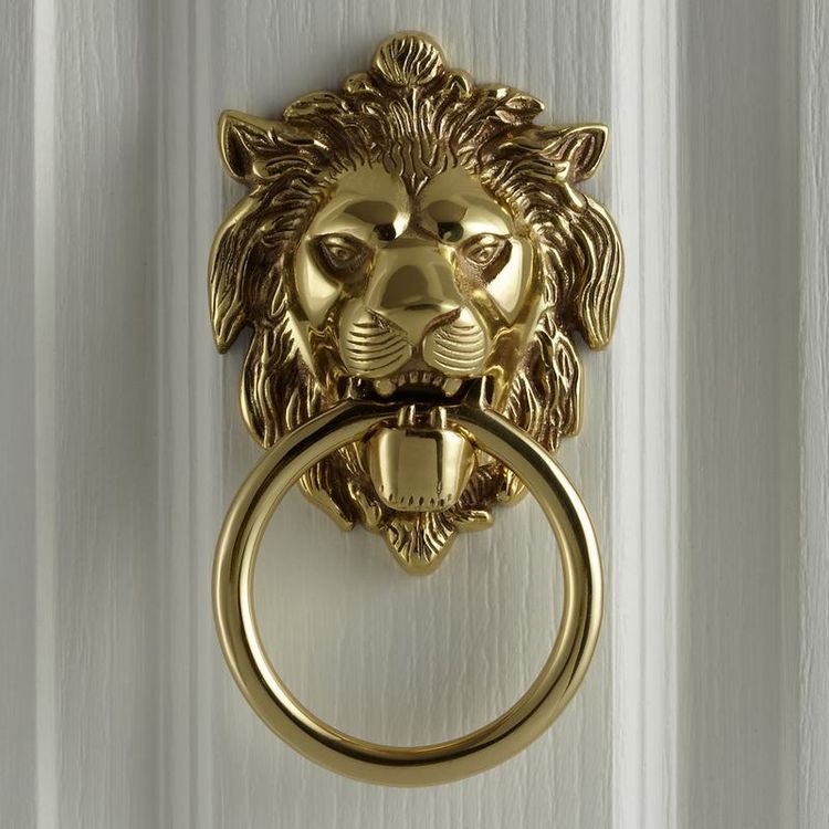 Finished brass door knocker lion, Feature : Attractive Design, Durable, Hard Structure