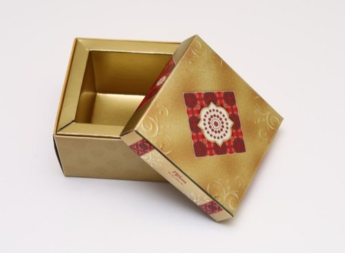 Square Single Laddu Box, Design : Printed