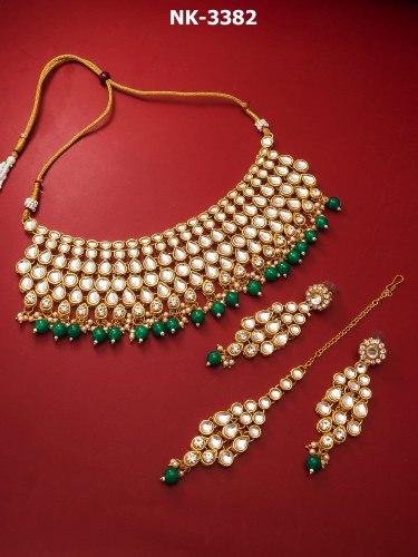Kundan Jewellery Necklace Set, Occasion : Wedding Wear