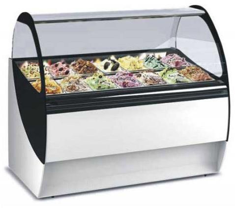 Electric Stainless steel 304grade 150-200kg Ice Cream Display Counter, Style : Curve
