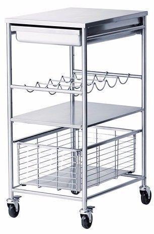 Polished Stainless Steel Kitchen Trolley, for Restaurant, Color : Silver