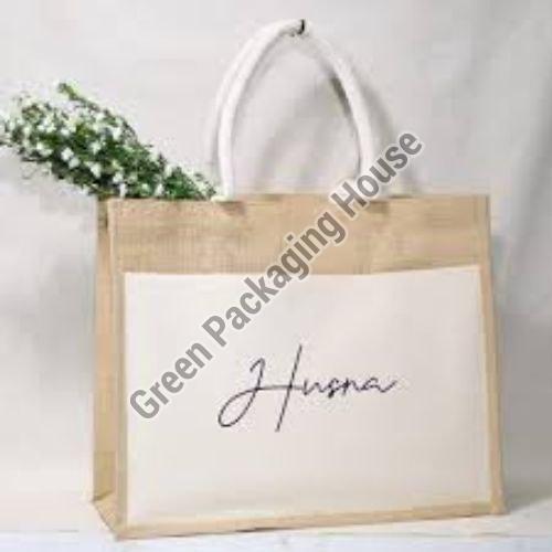 Printed Elegant Jute Bags, Closure Type : Zip