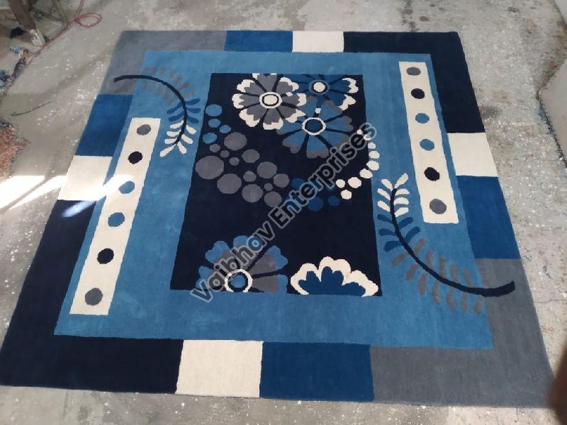 Rectangular Smooth Wool VEC-024 Designer Carpet, for Rust Proof, Soft, Pattern : Handtuffted