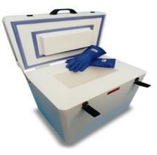 PVC Dry Ice Storage Box, Color : White Blue