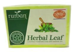 Rurban Square Herbal Leaf Soap, for Bathing, Form : Solid